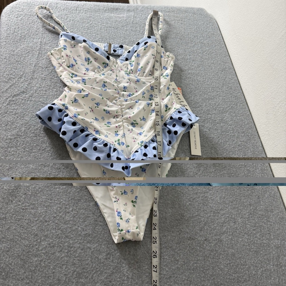New Free People For Love And Lemons Mina One Piece Swimsuit Floral Women's Small - Picture 9 of 10
